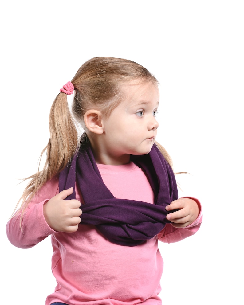 Little Girls Scarf Purple Infinity Scarf Kid Scarf Girls Etsy
