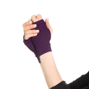 Short Fingerless Gloves, Short Gloves, Purple Fingerless Gloves Women Costume Gloves Cosplay Gloves Purple Gloves Hand Tattoo Cover Up image 5