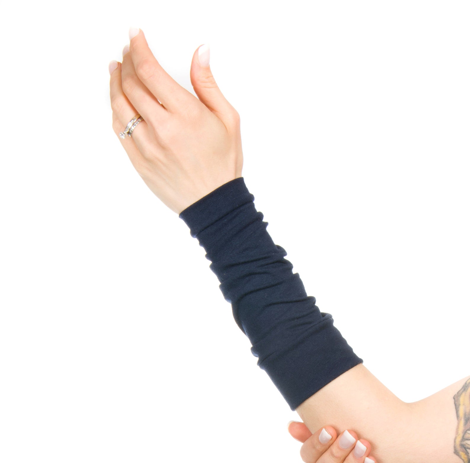 Navy Blue Arm Sleeves Long Cuff Bracelet Wrist Cuff Forearm Etsy