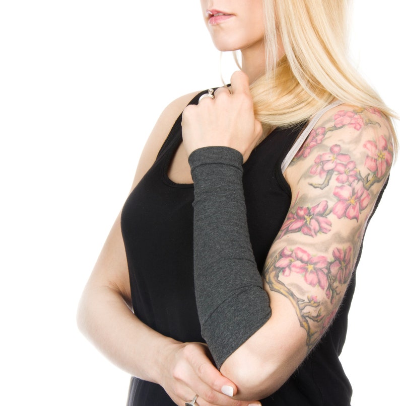 Gray Arm Warmers Sleeves Long Arm Warmers Long Cuff Bracelet Etsy