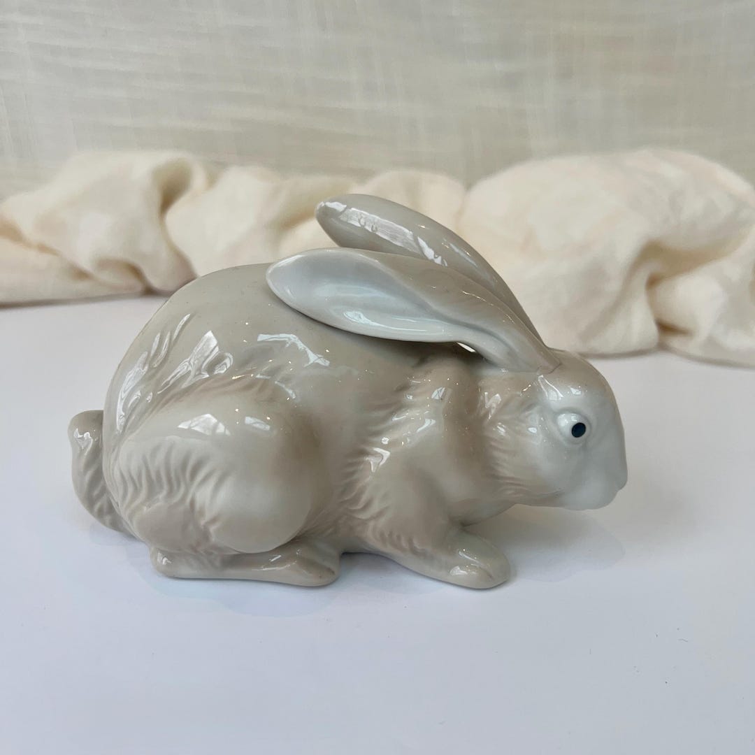 Vintage Porcelain Rabbit Figurine - Etsy