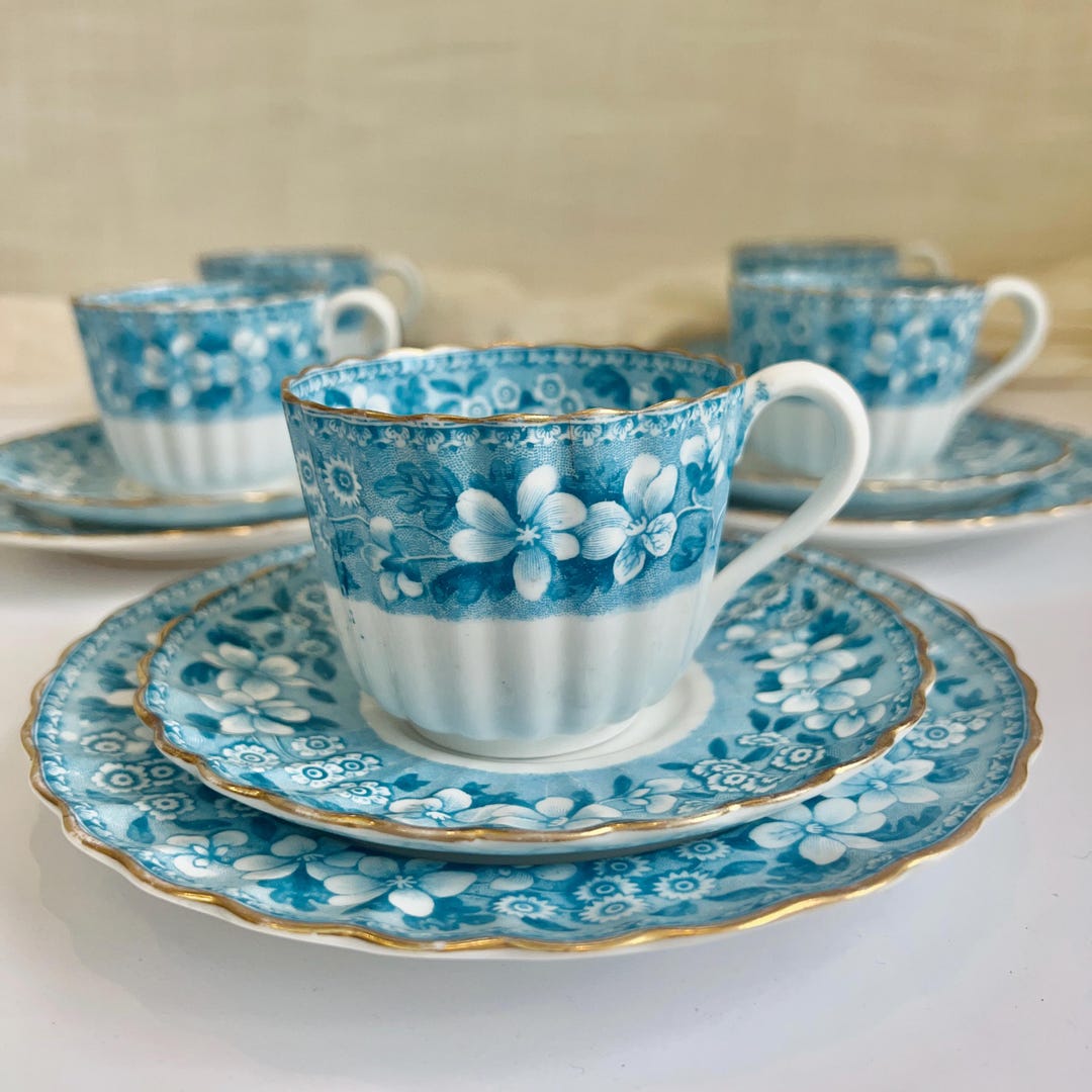 Antique Spode Blue and White Victorian Teacup Trio, Circa 1875 - Etsy