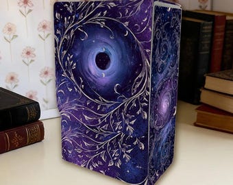Tarot Card Storage Box, PU Leather Tarot Case, Oracle Card Holder, Witchy Gift for Her，Eclipse Veil Spiral