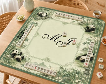 Tapis de mahjong en bambou panda, tapis de mahjong panda chinoiseries, joli tapis de table de jeu de jardin en bambou, cadeau de mahjong