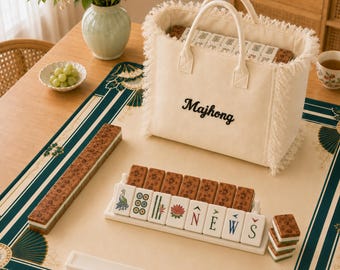 American Mahjong Set 160 Tiles with Custom Storage Bag, Complete Mah Jongg Game Set, Personalized Mahjong Gift, Family Game Night