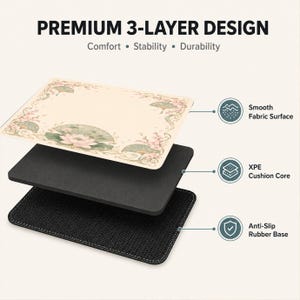Fan Lotus Mahjong Mat, Nombre personalizado Mah Jongg Mat, Sakura Floral Game Table Mat, Elegante regalo de Mahjong imagen 2