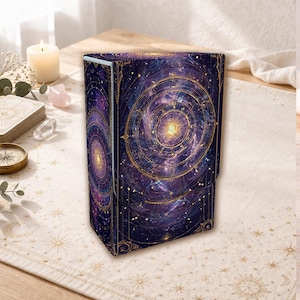 Caja para cartas del tarot • Estuche de tarot de cuero sintético • Soporte para cartas del oráculo • Regalo para brujas, Núcleo de Convergencia Astral
