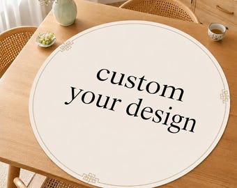 Custom Round Mahjong Mat, Personalized Mahjong Table Mat, Upload Your Design Game Mat, Non-Slip Mahjongg Playmat Gift