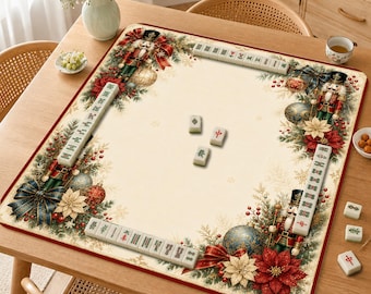 Christmas Mahjong Mat, Nutcracker Holiday American Mah Jongg Mat，Christmas Gift for Mahjong Lovers