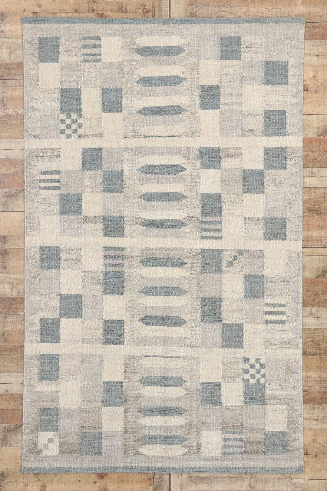 Neutral Geometric Patchwork Area Rug, Scandinavian Modern Boho ...