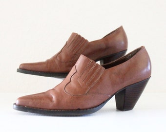 Vintage Bourbon Leather Ankle Boots Sz 7