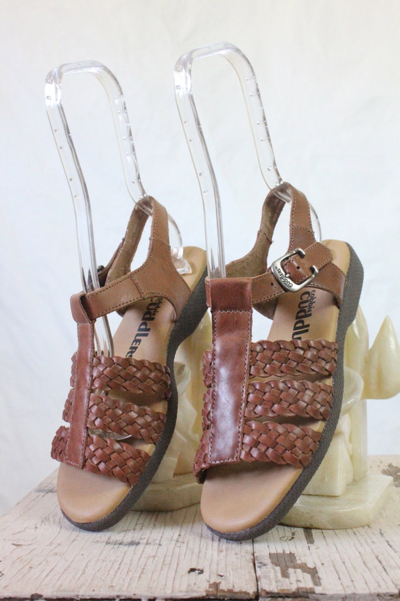 Vintage Chocolate Braided Italian Leather Sandals