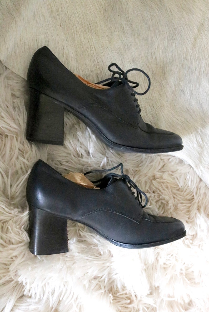 black leather booties 7.5