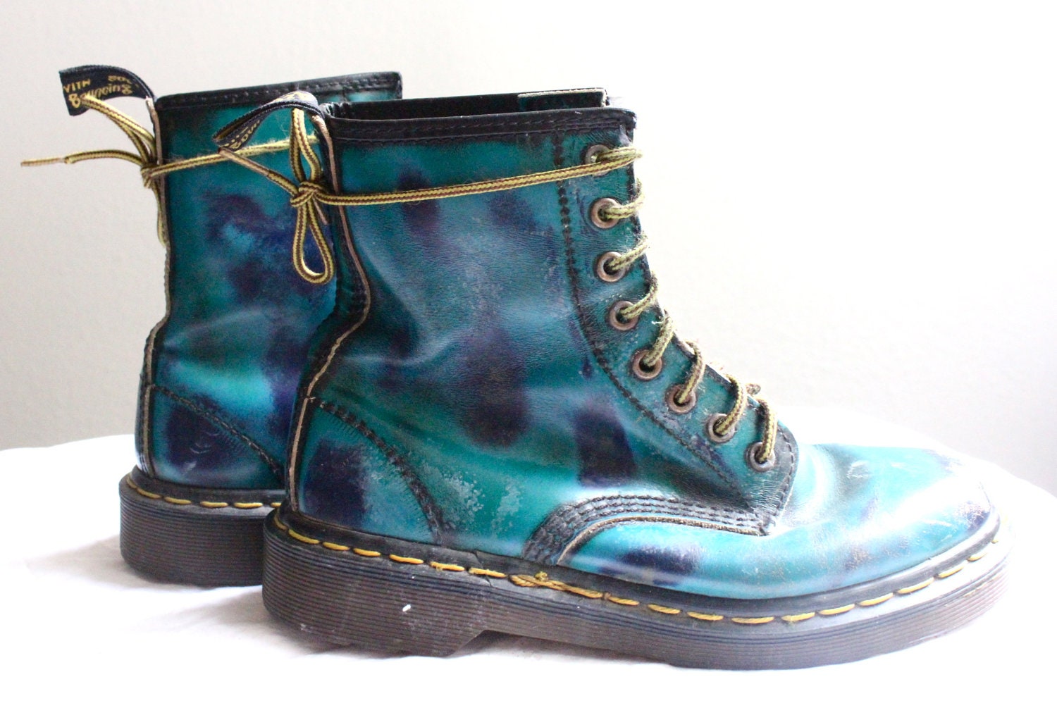 turquoise doc marten boots