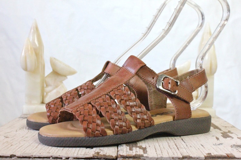 Vintage Chocolate Braided Italian Leather Sandals