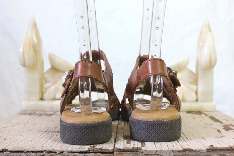 Vintage Chocolate Braided Italian Leather Sandals