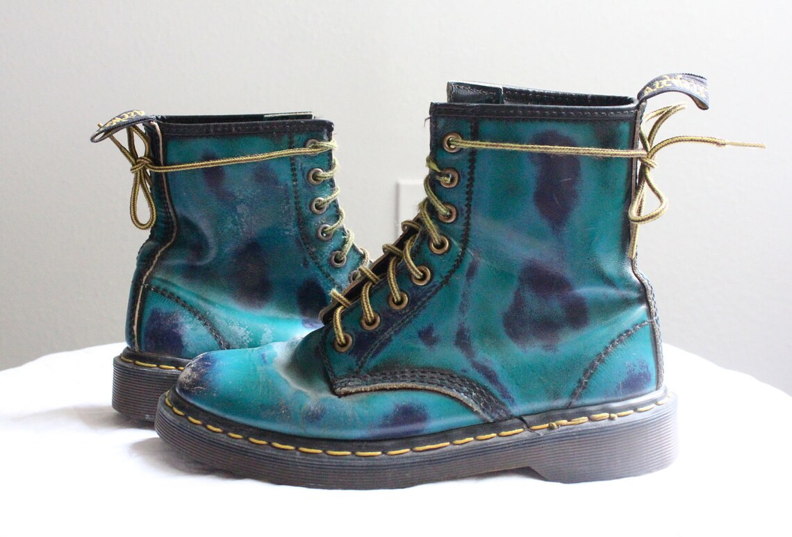 turquoise doc marten boots
