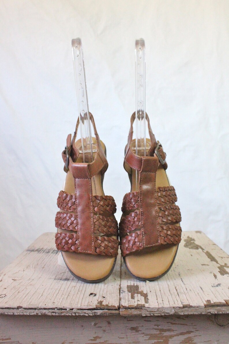 Vintage Chocolate Braided Italian Leather Sandals