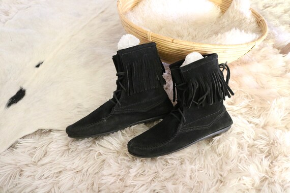 hard sole moccasin boots