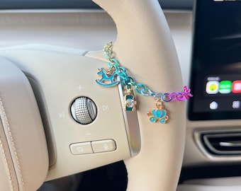 Build Your Own Car Charm, Colorful Steering Wheel Chain,  Fresh Sweet Vibe, Personalized Car Accessories Car Jewelry, Unique Car Gift
