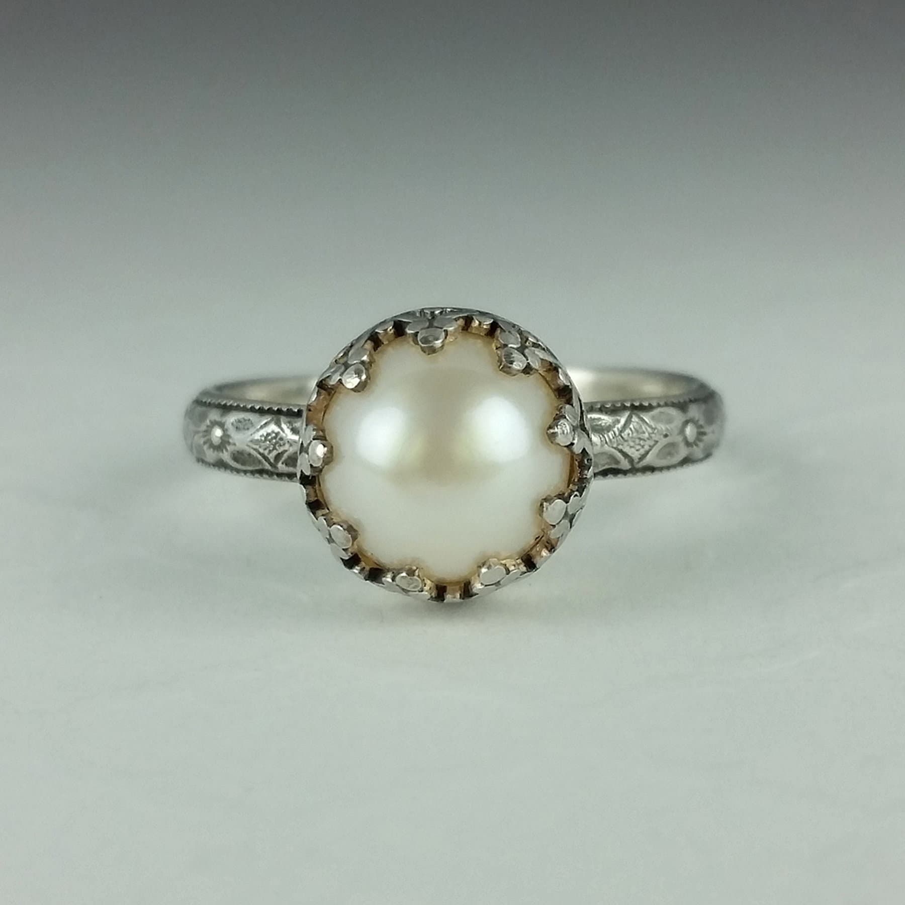 Pearl Scarf Ring Medium Ring Vintage Style Ring Scarf -  in 2023