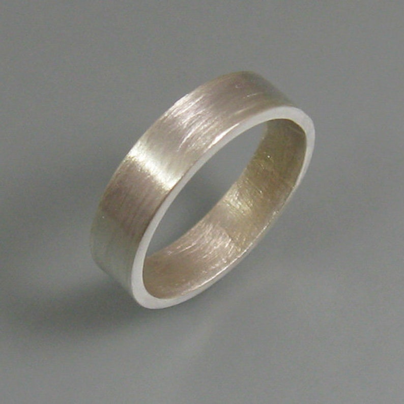 5mm Wide Ring Mens Silver Ring Mens Silver Wedding Band Unisex Ring Sterling Silver Brushed Wedding Band Classic Wedding Band