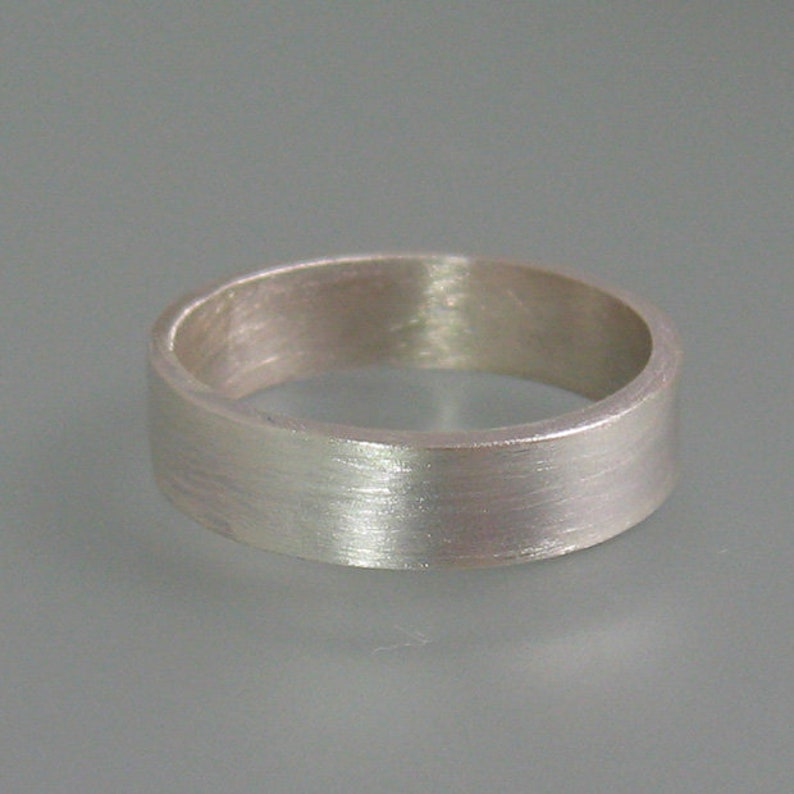 5mm Wide Ring Mens Silver Ring Mens Silver Wedding Band Unisex Ring Sterling Silver Brushed Wedding Band Classic Wedding Band
