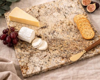 Sienna Bordeaux Granite Cheese Board, Handcrafted Serving Platter, Natural Stone Charcuterie Tray, Entertaining Board