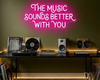 De muziek klinkt beter met jou erbij: neonreclame voor muziekstudio's, LED-wanddecoratie voor kamers, sfeerverlichting voor bands en bars, cadeaus voor muziekliefhebbers