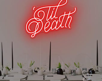 Til Death Goth Wedding Neon Sign Custom Wedding Party Achtergrond Kamer Decor Thuis Muur Decor Gepersonaliseerd huwelijkscadeau voor stel