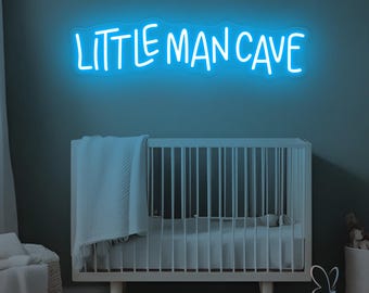 Custom Little Man Cave Neon Sign, Kids Room LED Light, Boys Bedroom Decor, Playroom Wall Art, Fun Game Room Sign, Gift for Kids