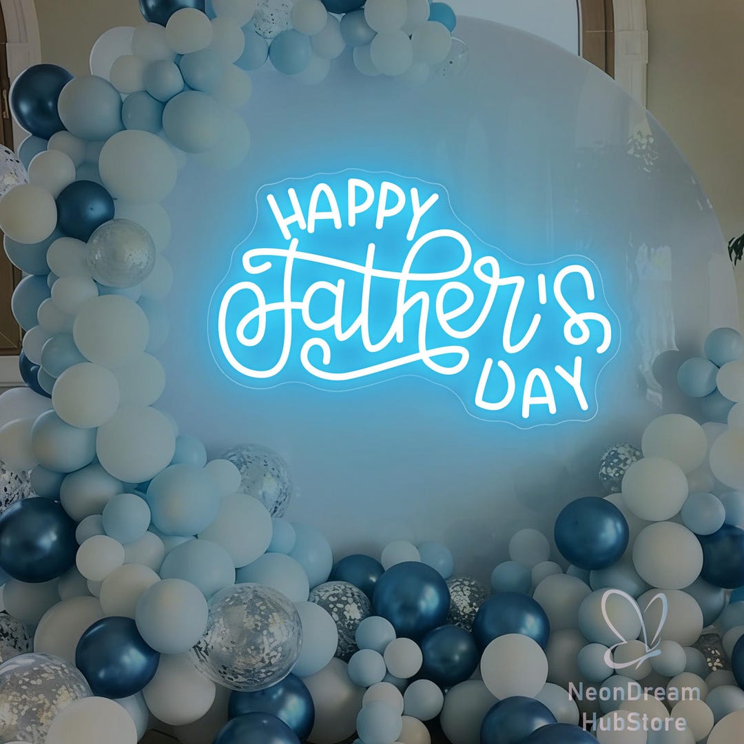 Happy Father's Day LED Neon Sign Decor Custom Father's Day Party Neon ...