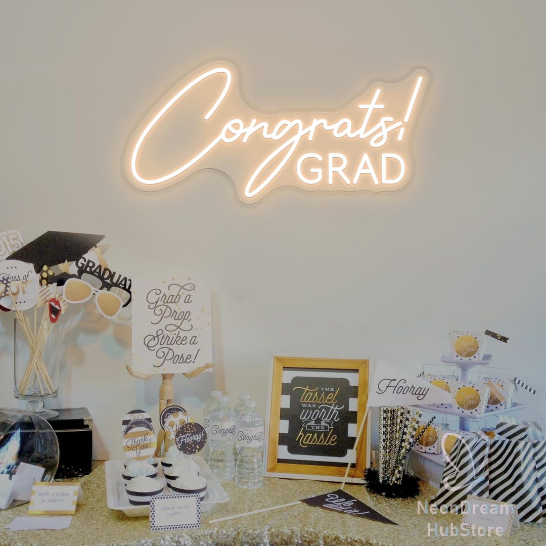 Congrats! Neon Sign Custom Congrats Grad Neon Light, Class of 2026 ...