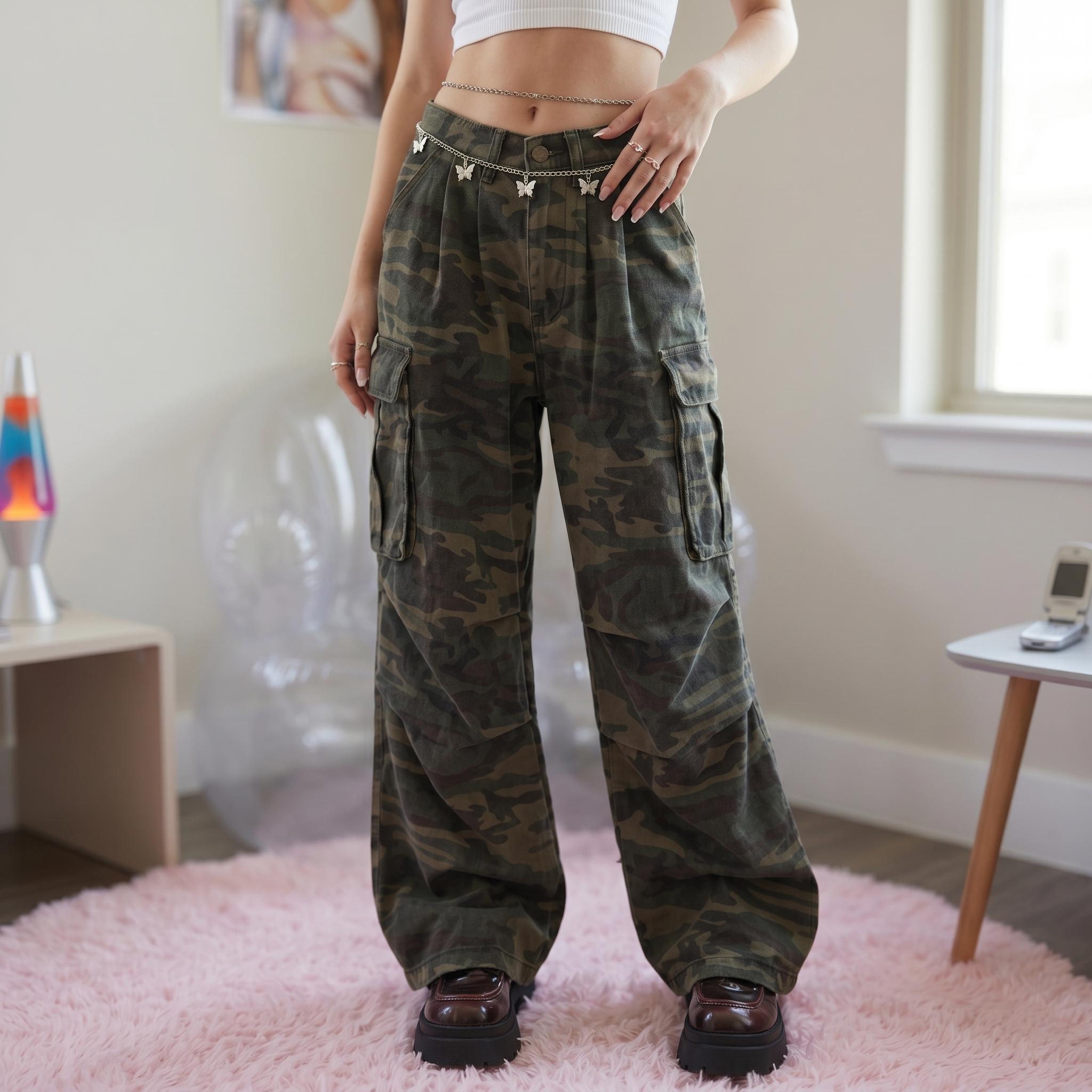 Y2k camo pants - Etsy 日本