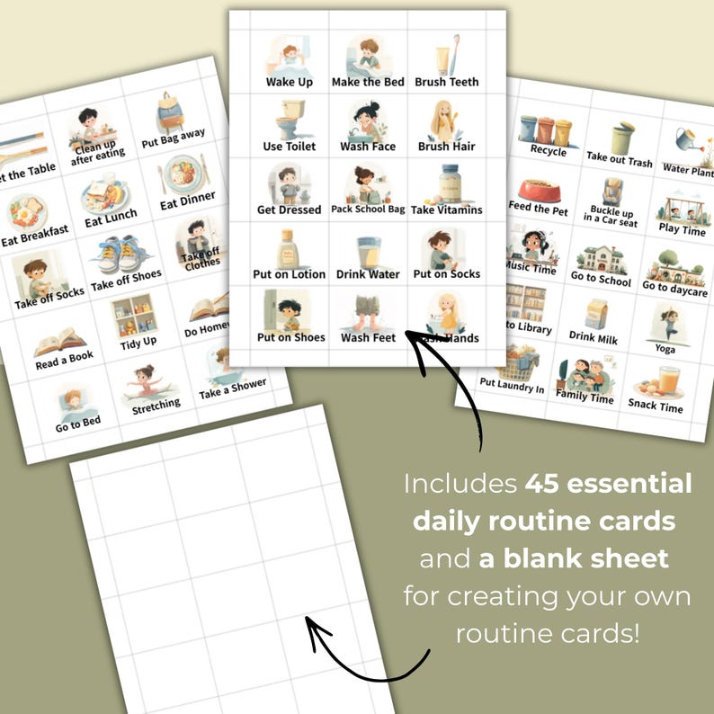 Magnetic Kids Routine Chart, Editable Visual Schedule (canva PDF ...