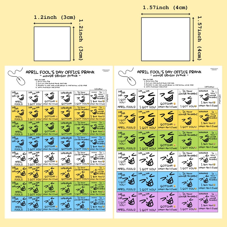 April Fools Mouse Prank - Office Prank, 2 Sizes (printable Digital ...
