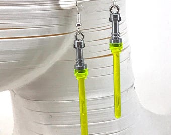 Upcycled LEGO Lightsaber Earrings