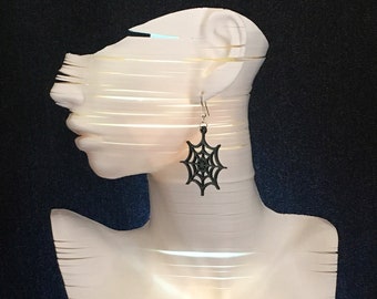 3D Printed Spiderweb Spooky Halloween Earrings