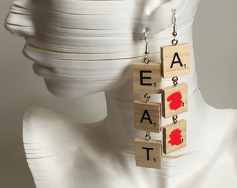 EAT A** Scrabble Earrings