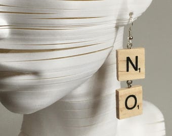 NO NO Scrabble Earrings