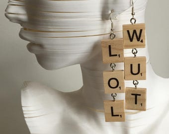 LOL WUT Scrabble Earrings