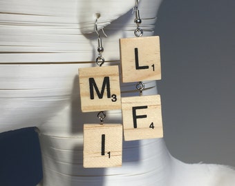 MI LF Scrabble Earrings