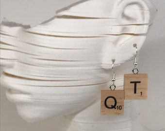 Q T (Cutie) Scrabble Earrings