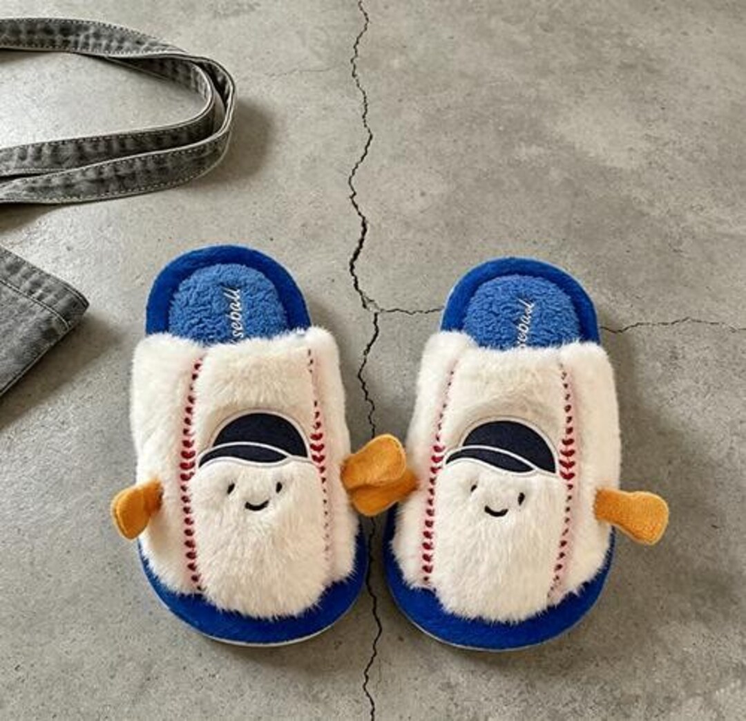 Creative Baseball Slippers,cute Plush Indoor Cotton Shoes,baseball ...