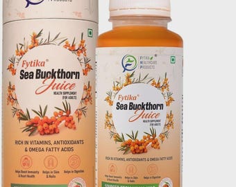 Succo di olivello spinoso Fytika, tonico per il benessere dell'Himalaya, ricco di vitamine e antiossidanti (300 ml)