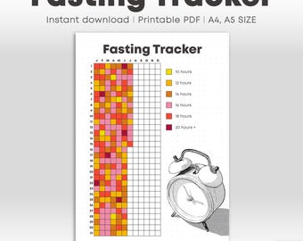 Intermittierende Fasten Tracker-Gewichtsverlust Planer-16/8 Fasten Logbuch-Essen Fenster Tracker-BodyReset Journal für Frauen-A4 & A5 (PDF)