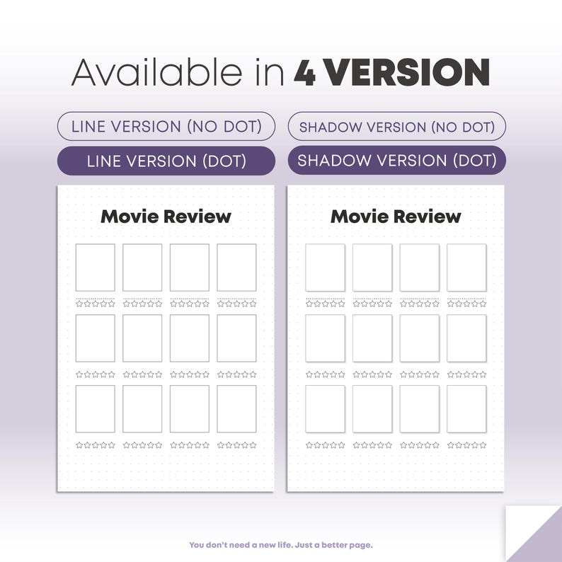 Movie Review Template Printable | Movie Journal Page | Movie Tracker ...