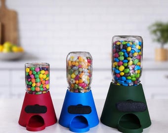 Candy Dispenser STL Bundle – 3 Jar Versions | Jam Jar, Mason Regular & Wide Mouth Jars | 3D Print Digital Download