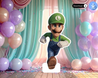 マリオギャラクシー パーティーデコレーション、マリオカート センターピース、ベビーシャワー用背景幕（デジタルダウンロード）