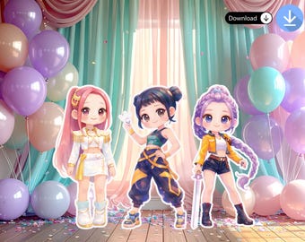 K-Pop Demon Hunters Standee | 5ft Party Decoration (Digital Download)